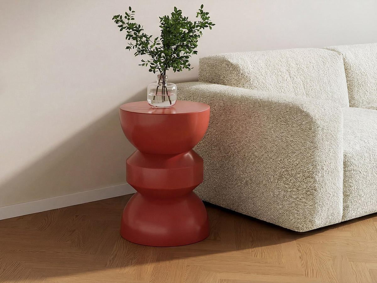 GARTENBEISTELLTISCH - 35 cm x 35 cm - Metall - Terracotta TOQO - Terracotta, Metall (35/35/50cm) - Vente-Unique