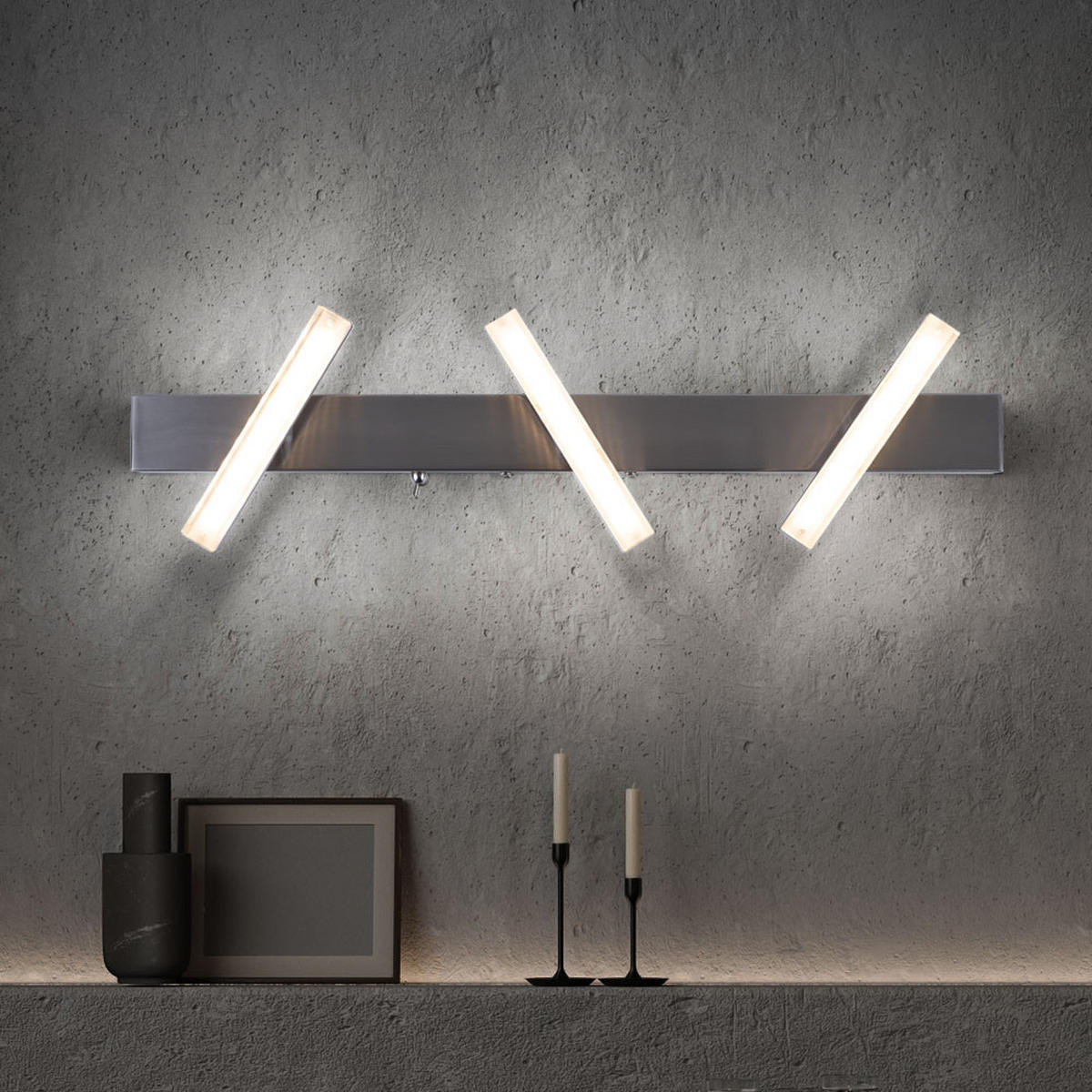 LED WANDLEUCHTE Lombardia Silber Metall - Silberfarben, Metall (17/58/7cm) - Globo Lighting