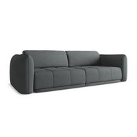 3-SITZER SOFA Chenille Stoff Grau - Schwarz/Graphitfarben, Kunststoff/Textil (210/74/105cm) - Makamii