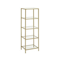 STANDREGAL BÜCHERREGAL - Goldfarben, Glas (30/125/40cm) - Hansiro