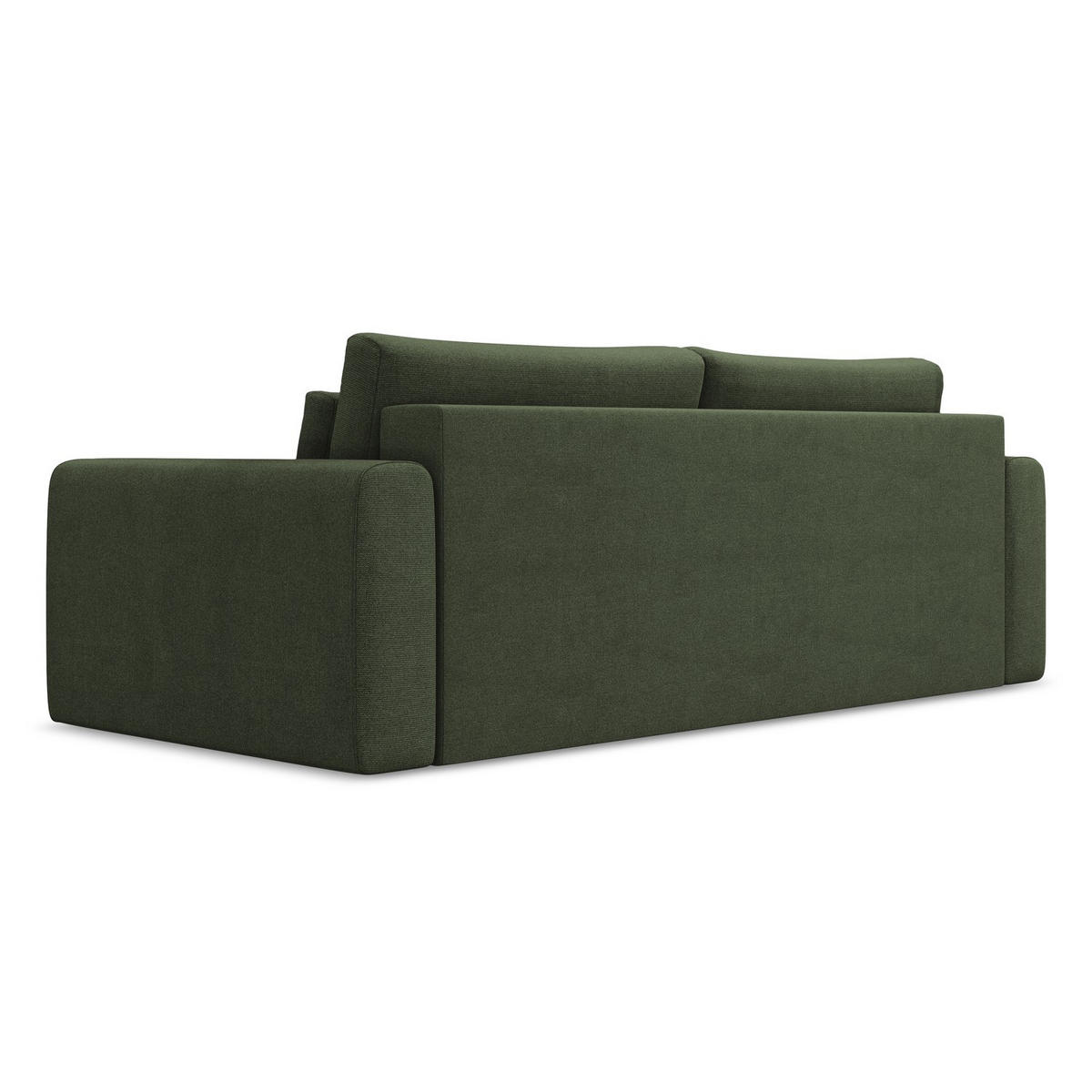 3-SITZER SOFA mit Schlaffunktion Strukturstoff Stoff Grün - Schwarz/Olivgrün, Kunststoff/Textil (238/82/105cm) - LaMiaSofa