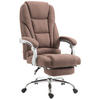 CHEFSESSEL Stoff braun - Chromfarben/Braun, Textil/Metall (68/118/64cm) - CLP