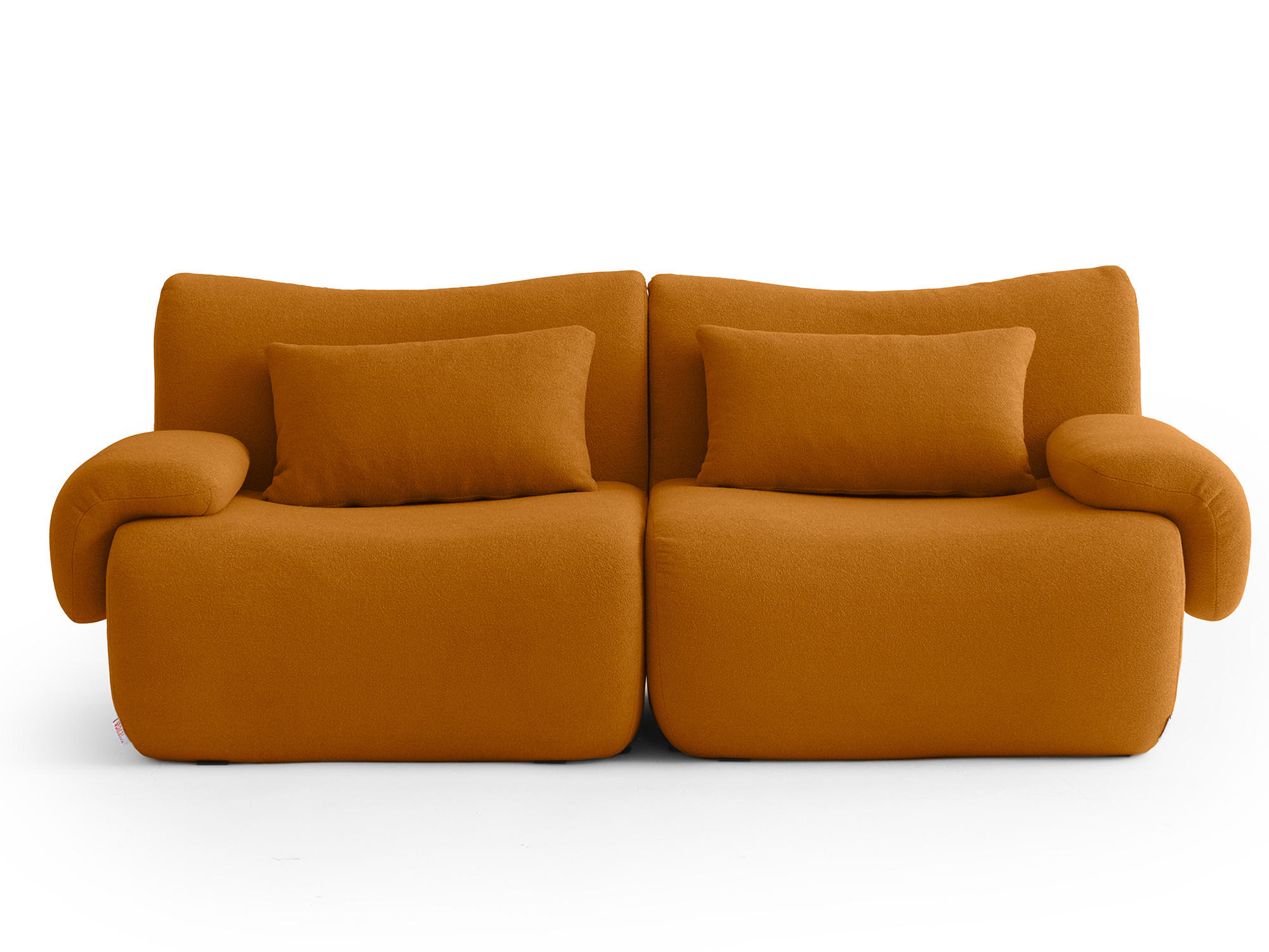 2-SITZER-SOFA Bouclé-Stoff Cremebeige - Hellbraun, Textil (194/73/95cm) - MILYsofa