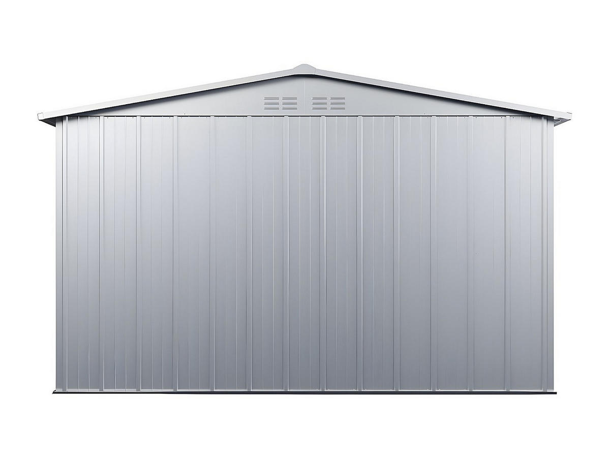 SCHREBERGARTENHAUS - 302 cm x 235 cm - metall - hellgrau Linus - Hellgrau, Metall (302/195/235cm) - Vente-Unique