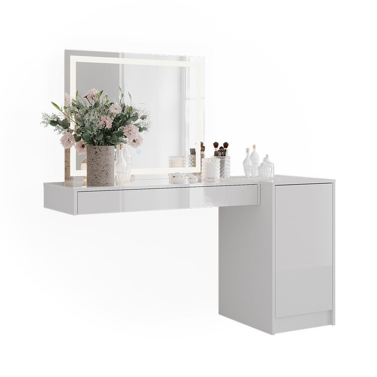 TOALETNÍ STOLEK Sherry Bílá - bílá, kompozitní dřevo (100/12/40.1cm) - Vicco