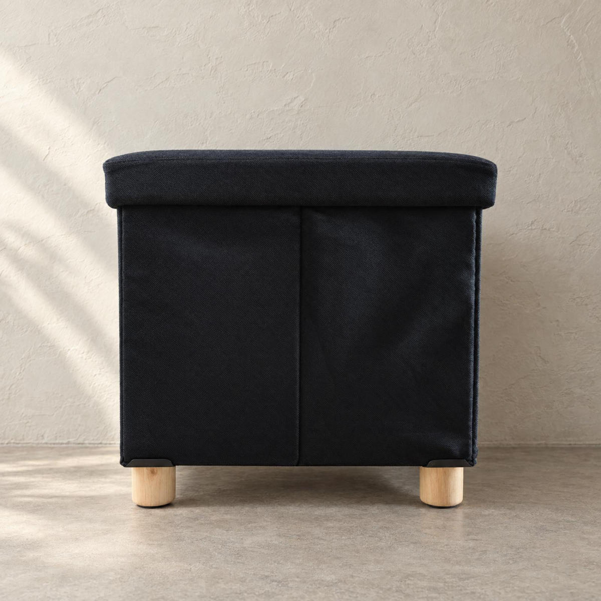 POLSTERHOCKER mit Stauraum rechteckig 76/38/38 cm - Schwarz, Textil (38/38/76cm) - SCENA LIVING