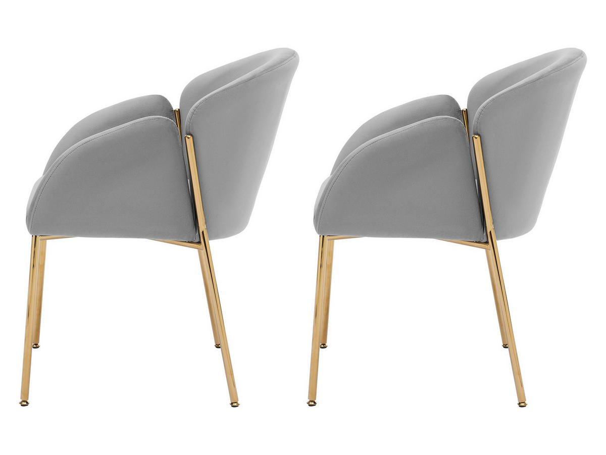 STUHL-SET Muz DC-1257/GL - Goldfarben/Grau, Textil/Metall (56/80/63cm) - MIRJAN24