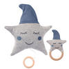 SPIELUHR Baby - Set mit Spieluhr + Rassel Blau - Blau, Textil (15/4/22cm) - nordic coast company