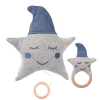 SPIELUHR Baby - Set mit Spieluhr + Rassel Blau - Blau, Textil (15/4/22cm) - nordic coast company