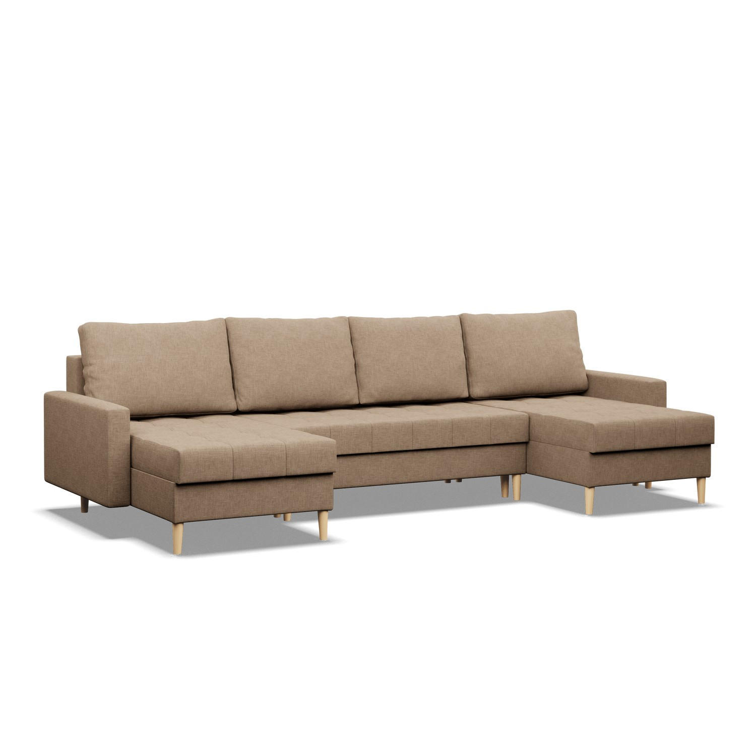 U-SOFA MIT SCHLAFFUNKTION ELMA, Braun - Braun, Textil (294/88/140cm)