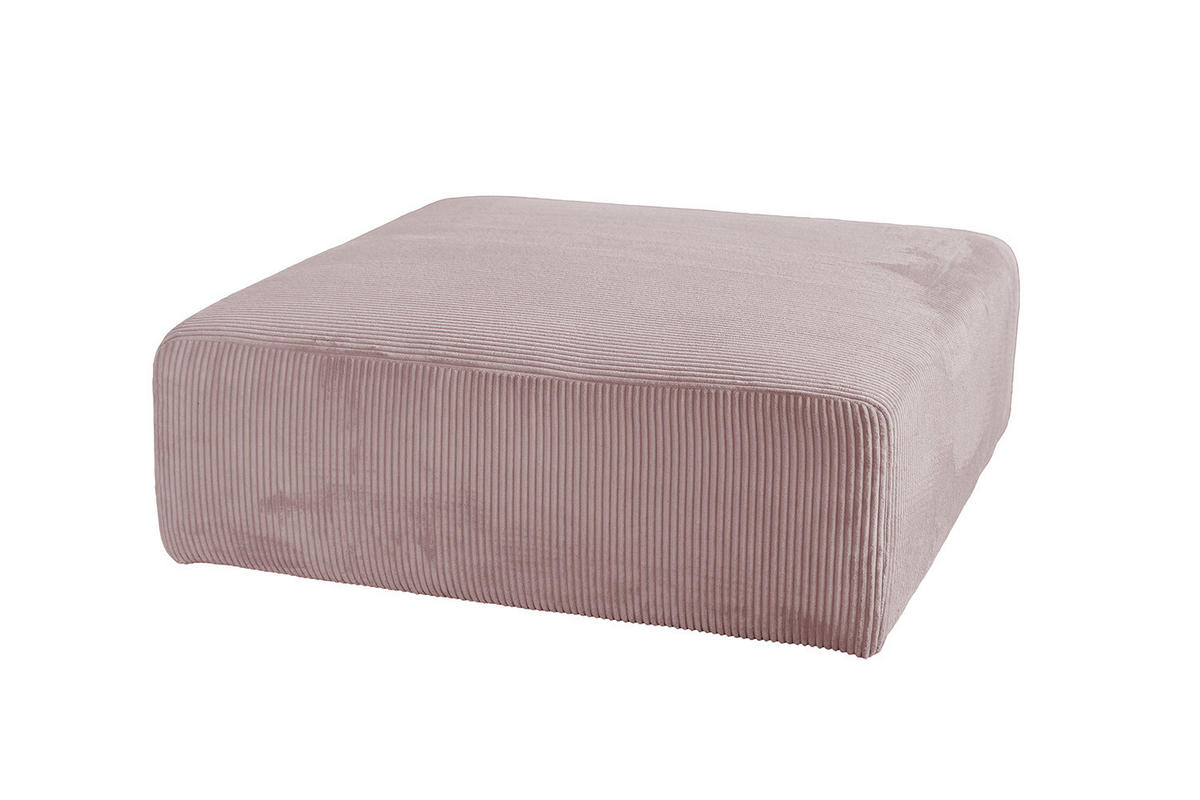 SITZELEMENT MODULSOFA WIOLO SOFT Pink Cord - Pink/Schwarz, Kunststoff/Textil (111/43/111cm) - KAWOLA