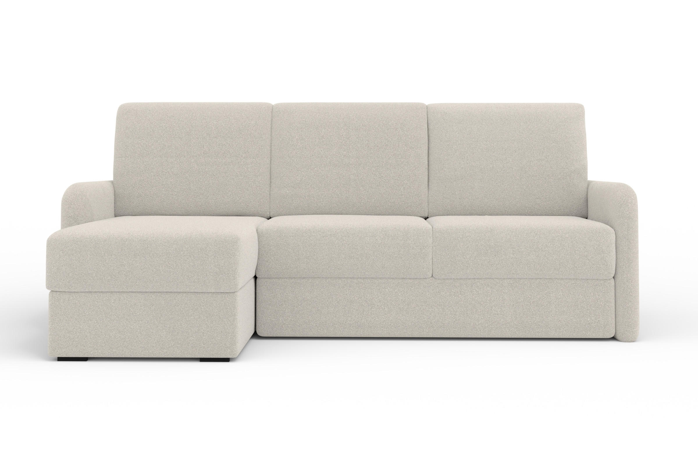 ECKSOFA BIANCO 215 cm breit in Boucle Ecru links - Ecru, Holzwerkstoff/Textil (215/145cm) - Deine Möbel 24