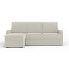 ECKSOFA BIANCO 215 cm breit in Boucle Ecru links - Ecru, Holzwerkstoff/Textil (215/145cm) - Deine Möbel 24