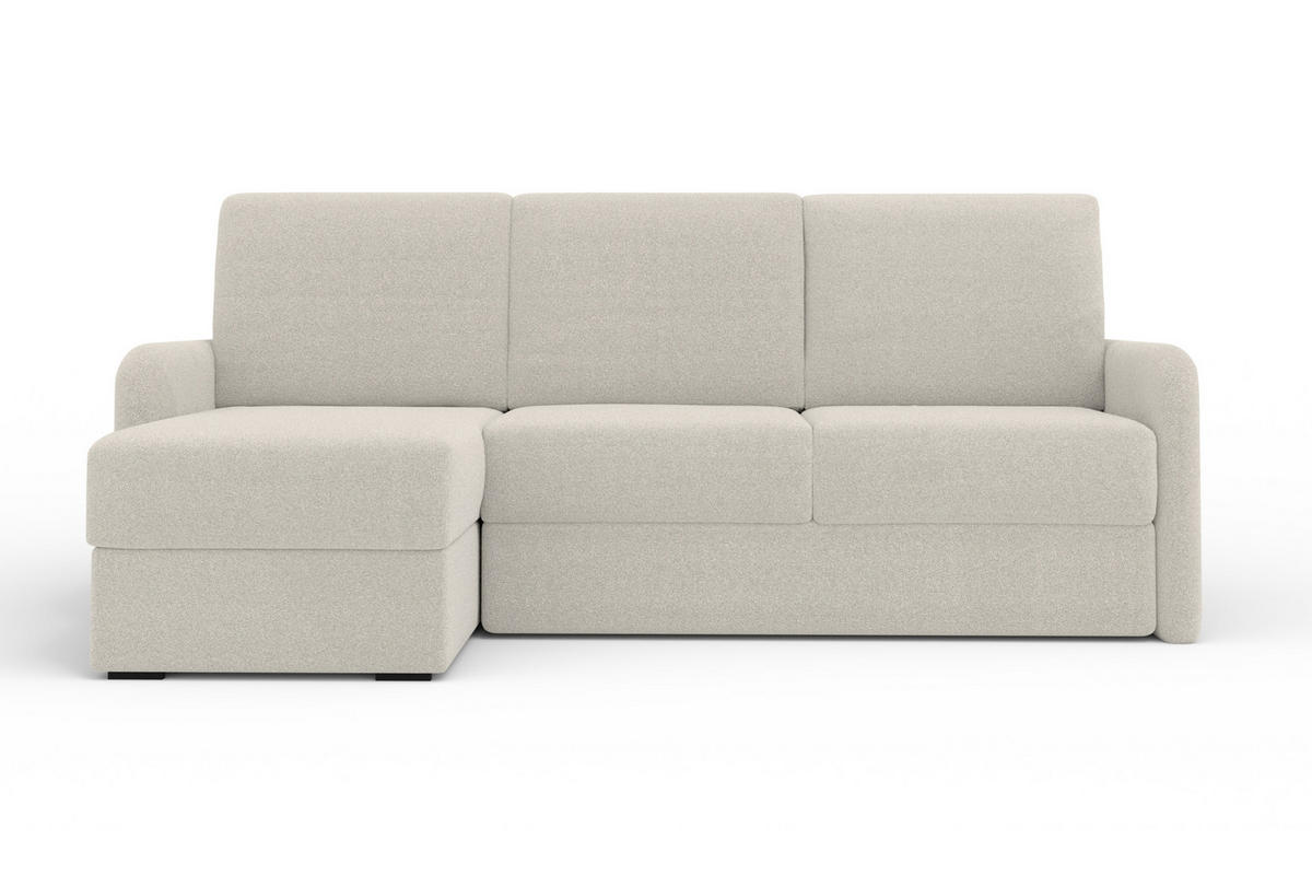 ECKSOFA BIANCO 215 cm breit in Boucle Ecru links - Ecru, Holzwerkstoff/Textil (215/145cm) - Deine Möbel 24