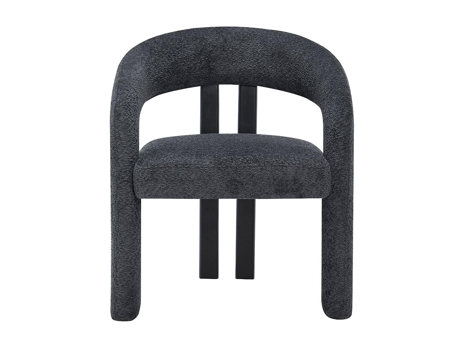 STUHL - 65 cm x 58 cm - holz - schwarz, anthrazitgrau Noreti - Schwarz, Textil (65/79/58cm) - Vente-Unique