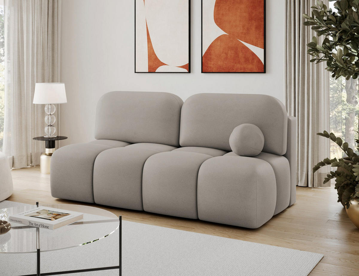 SCHLAFSOFA Nuwia mit Schlaffunktion und Bettkasten – Modernes Designsofa mit Schlafauszug und dekorativer Steppung - Beige, Kunststoff (200/102/100cm) - Wohnideebilder