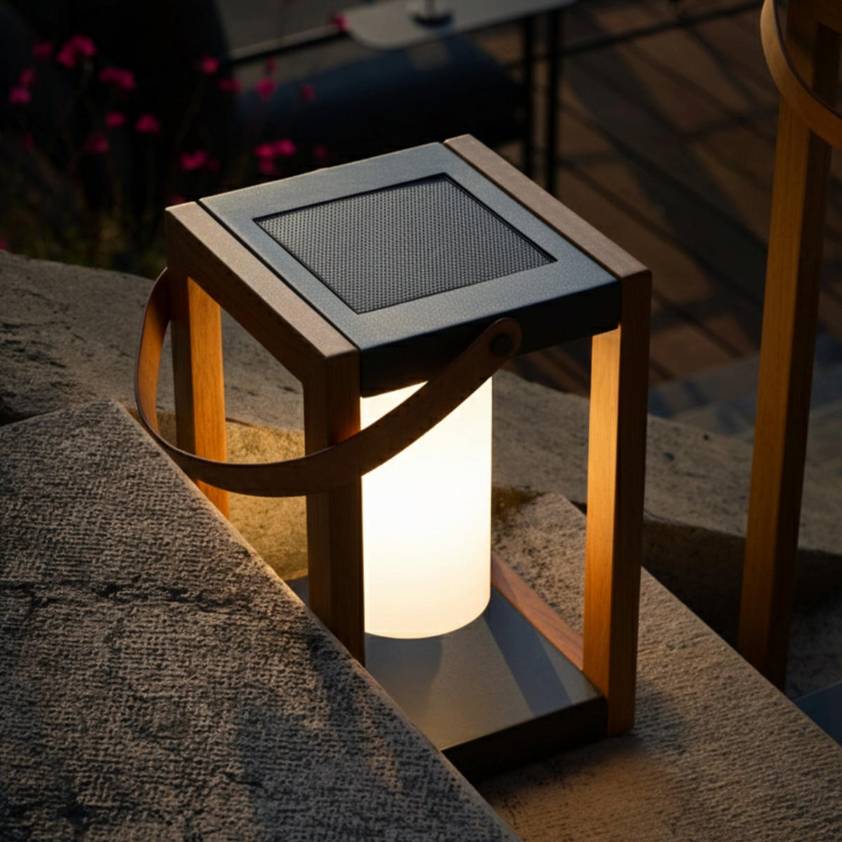 SERAPHINA Solar-Batterie-betriebene Laterne H32CM - Braun, Metall (24/22/32cm) - Lumisky