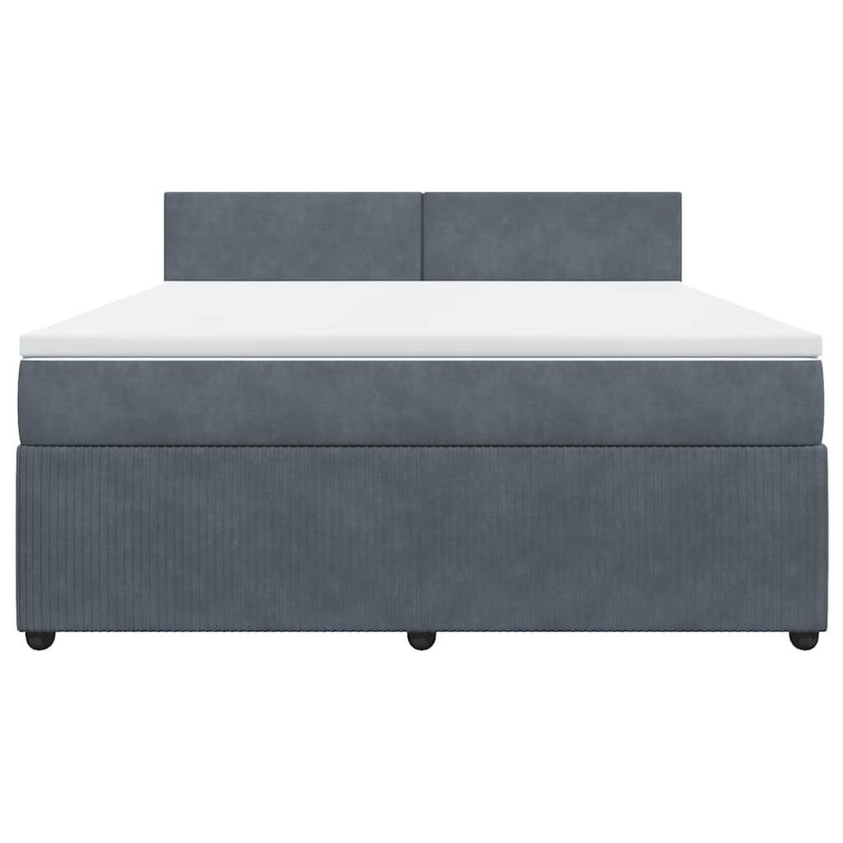 BOXSPRINGBETT 180/200 Cm Grau Samt - Grau, Textil (180/200cm) - vidaXL