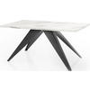 ESSTISCH Vance rechteckig ausziehbar, Marmor Weiß 160-260/90/76 cm - Ecru/Schwarz, Holzwerkstoff/Metall (160/90/76cm) - WFL GROUP