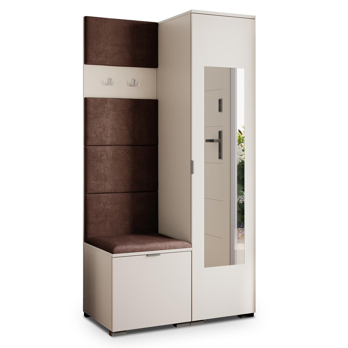 GARDEROBENSCHRANK VIRA 95/181/51 cm Modern Garderobe-Set Kaschmir - Kaschmir/Braun, Holzwerkstoff (95/181/51cm) - MASSENO