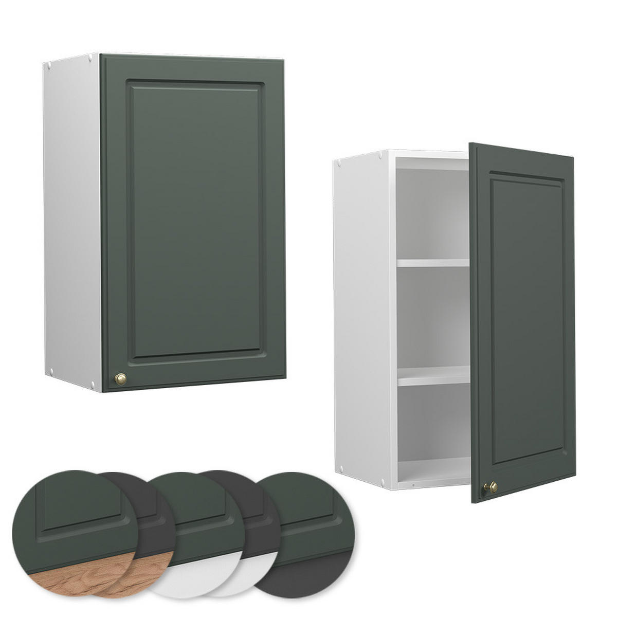 HÄNGESCHRANK Fame-Line Grün-Gold Landhaus 45 cm - Weiß/Grün, Holzwerkstoff (45/72/34.1cm) - Vicco