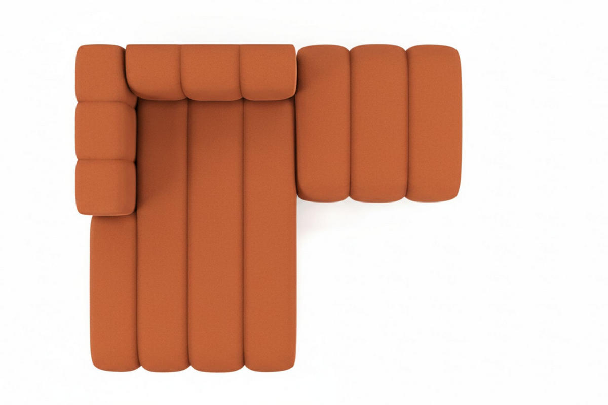 CHAISELONGUE Mit Hocker Grand, Veloursstoff Salvador, Braun, Links - Braun, Holz (204/179cm) - Kaiser Möbel