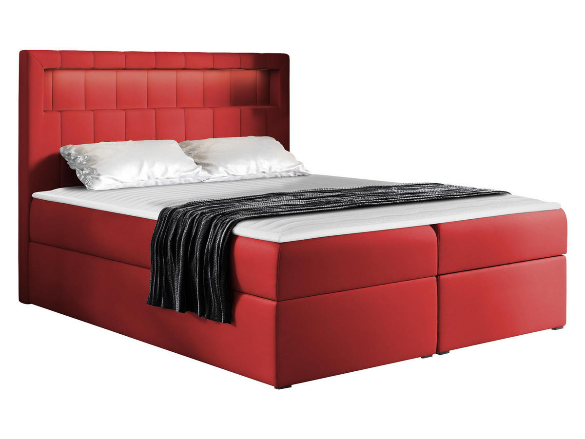 BOXBETT Aspen - Rot, Holz/Textil (140/200cm) - MIRJAN24