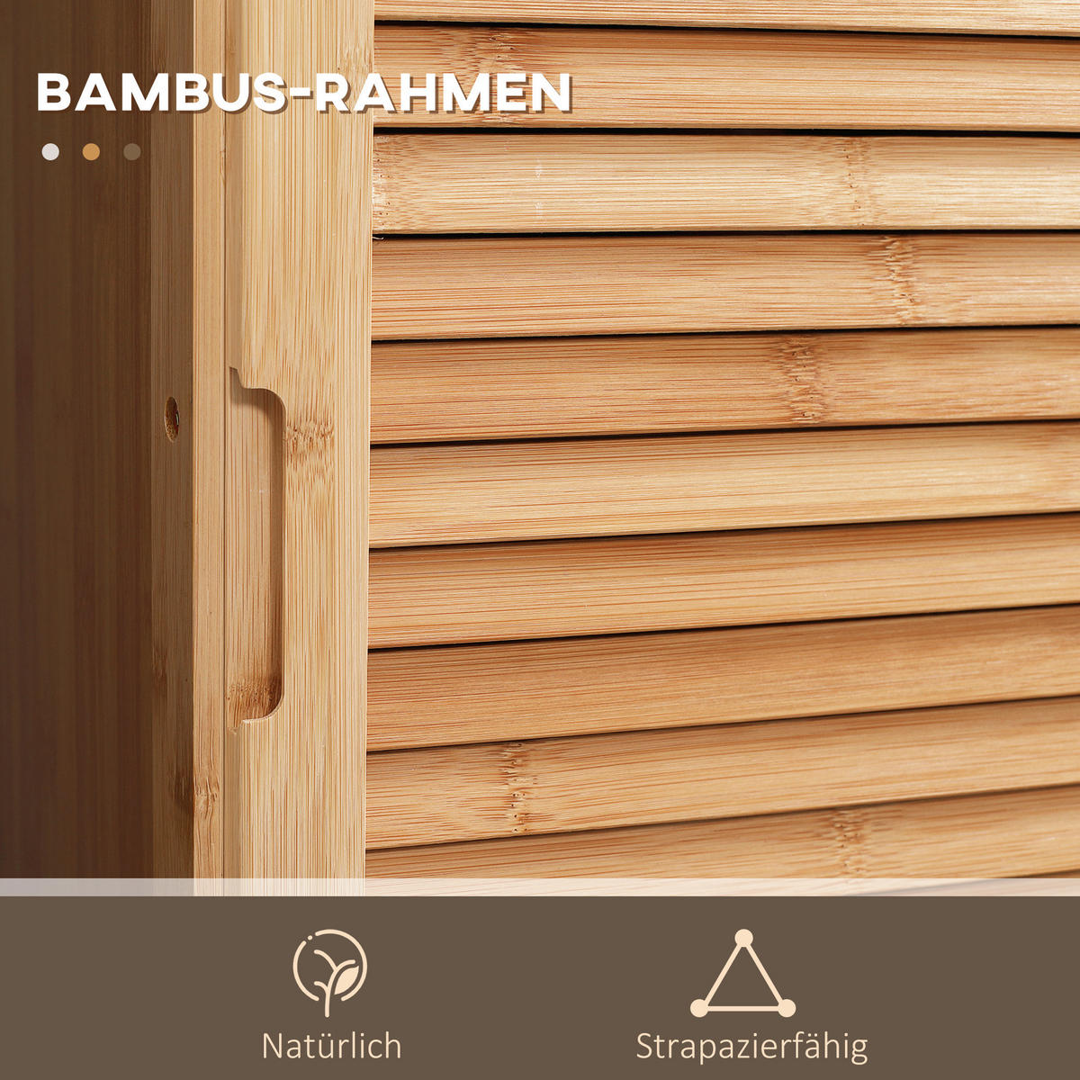 HOCHSCHRANK 32/30/163 cm aus Bambus mit Lamellentür und Schublade Natur - Naturfarben, Holzwerkstoff (32/163/30cm) - Modenvie