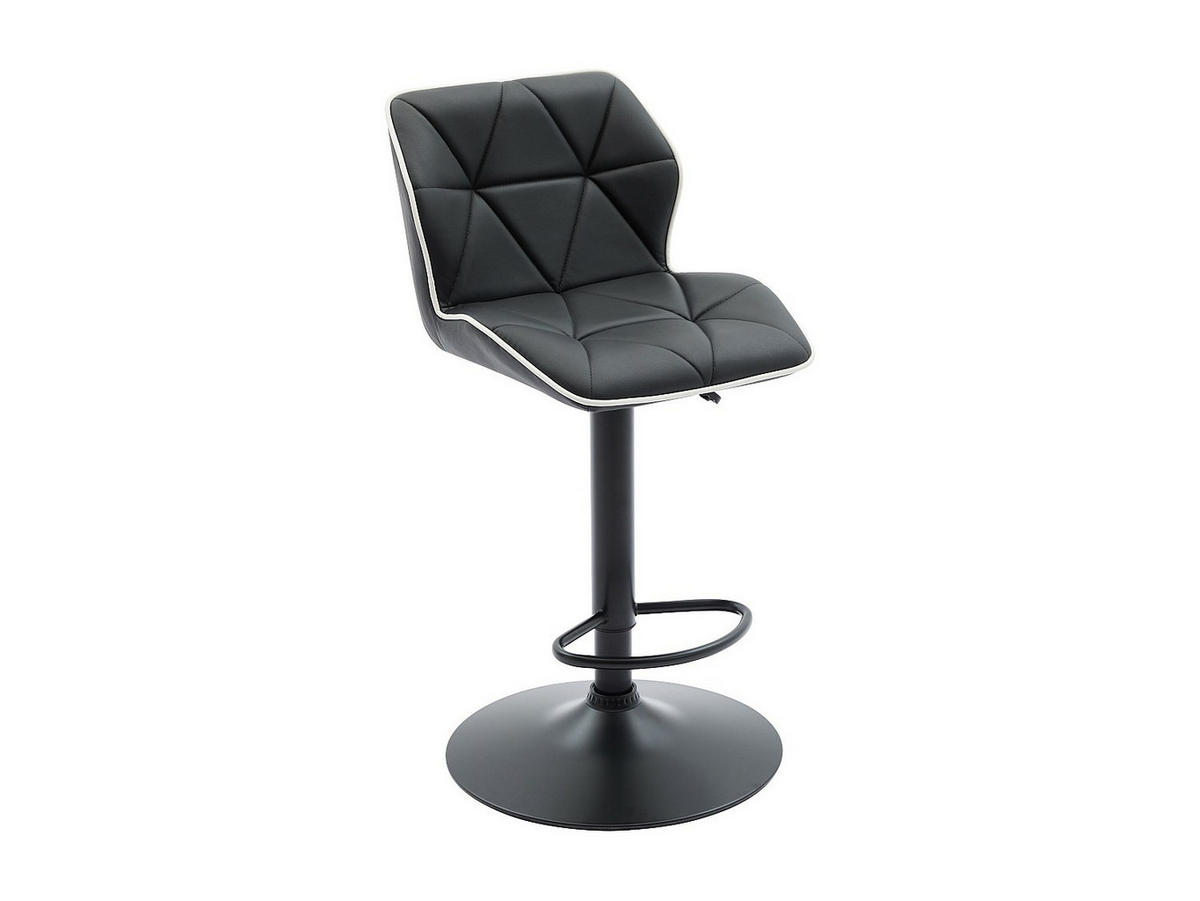 BARHOCKER - 45 cm x 51 cm - Kunstleder - Schwarz CALVIN - Schwarz, Leder (45/109/51cm) - Vente-Unique