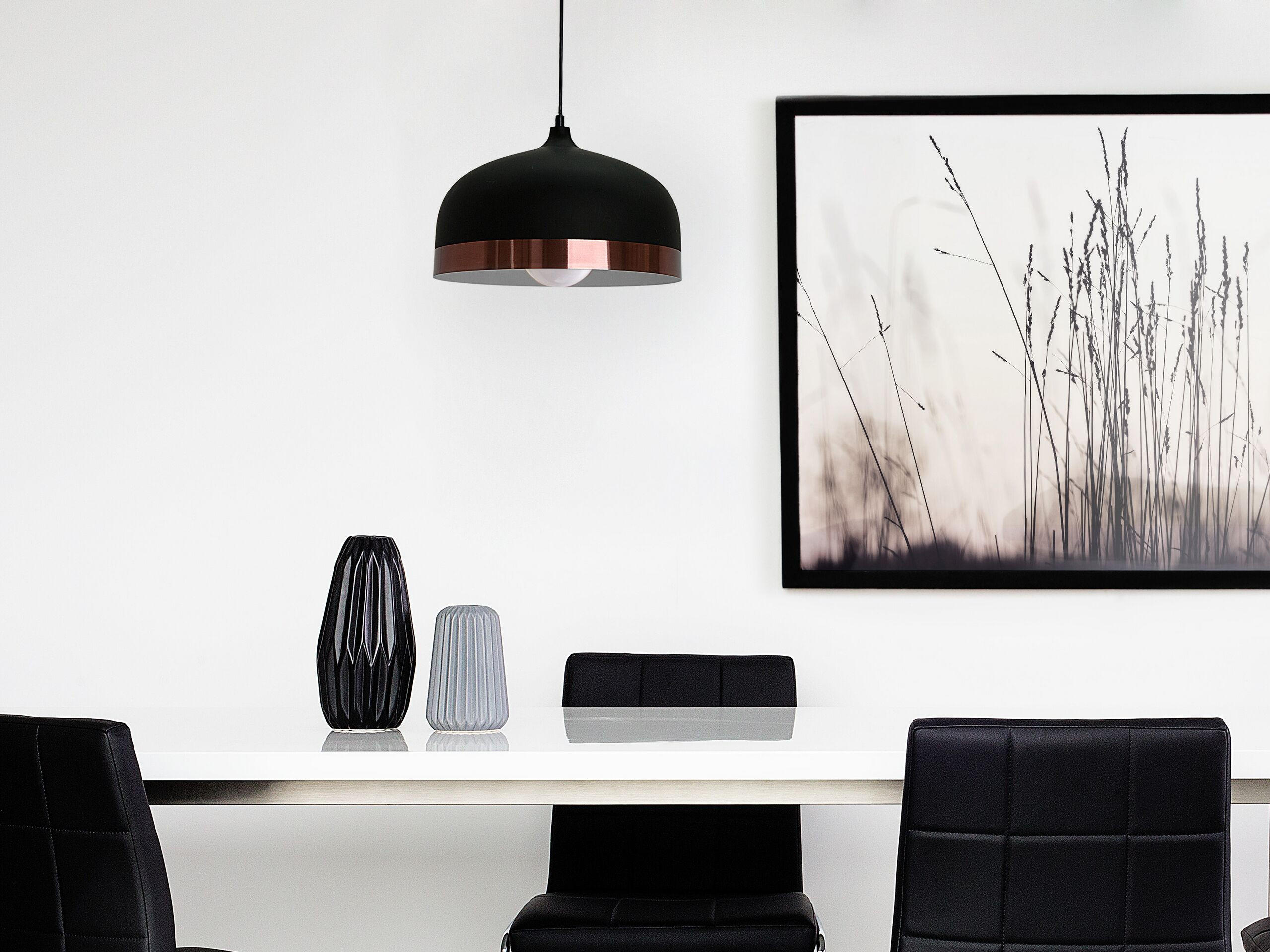 HÄNGELEUCHTE Parina 33/33/130 cm - Schwarz, Metall (33/33/130cm) - Beliani