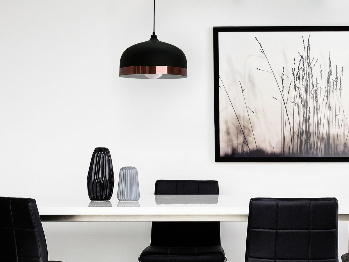 HÄNGELEUCHTE Parina 33/33/130 cm - Schwarz, Metall (33/33/130cm) - Beliani