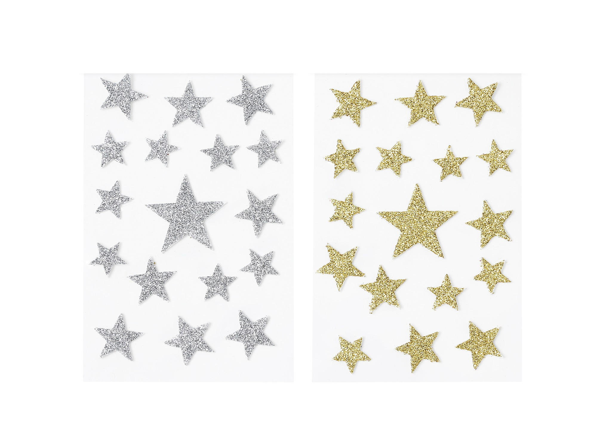 WEIHNACHTSDEKORATIONEN 2er-Set Fenstersticker Sterne silber, gold 15 cm - Silberfarben/Goldfarben, Kunststoff (15/15/0.1cm) - LAALU
