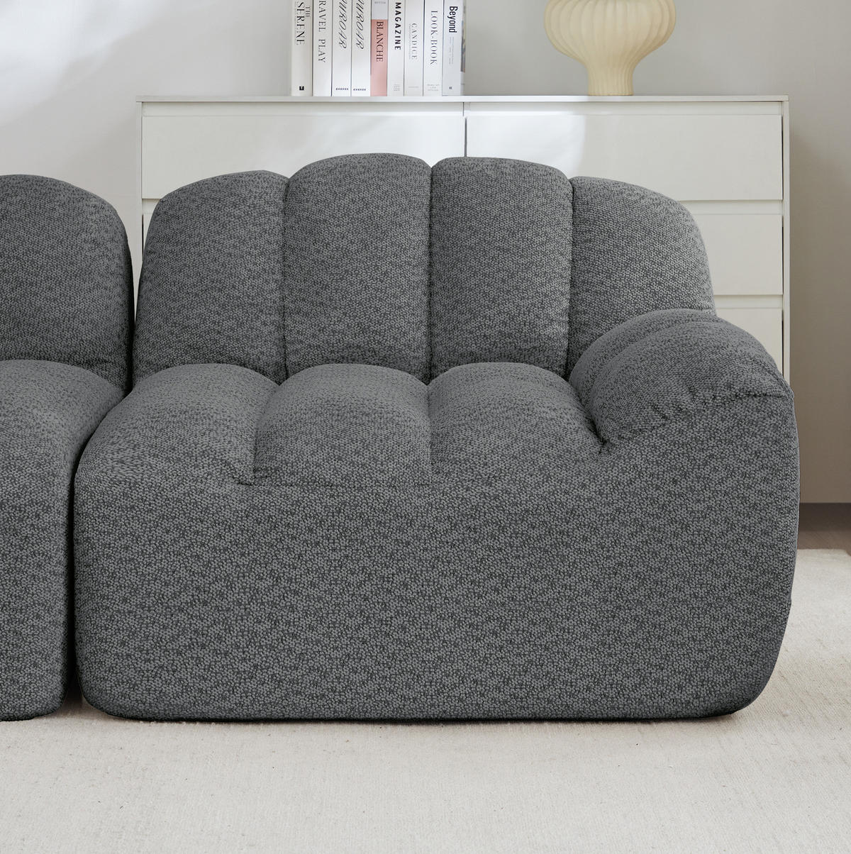 2-SITZER-SOFA ohne Montage mit ergonomischer Form und modularem Aufbau, Grau - Grau, Textil (210/79/104cm) - Redom