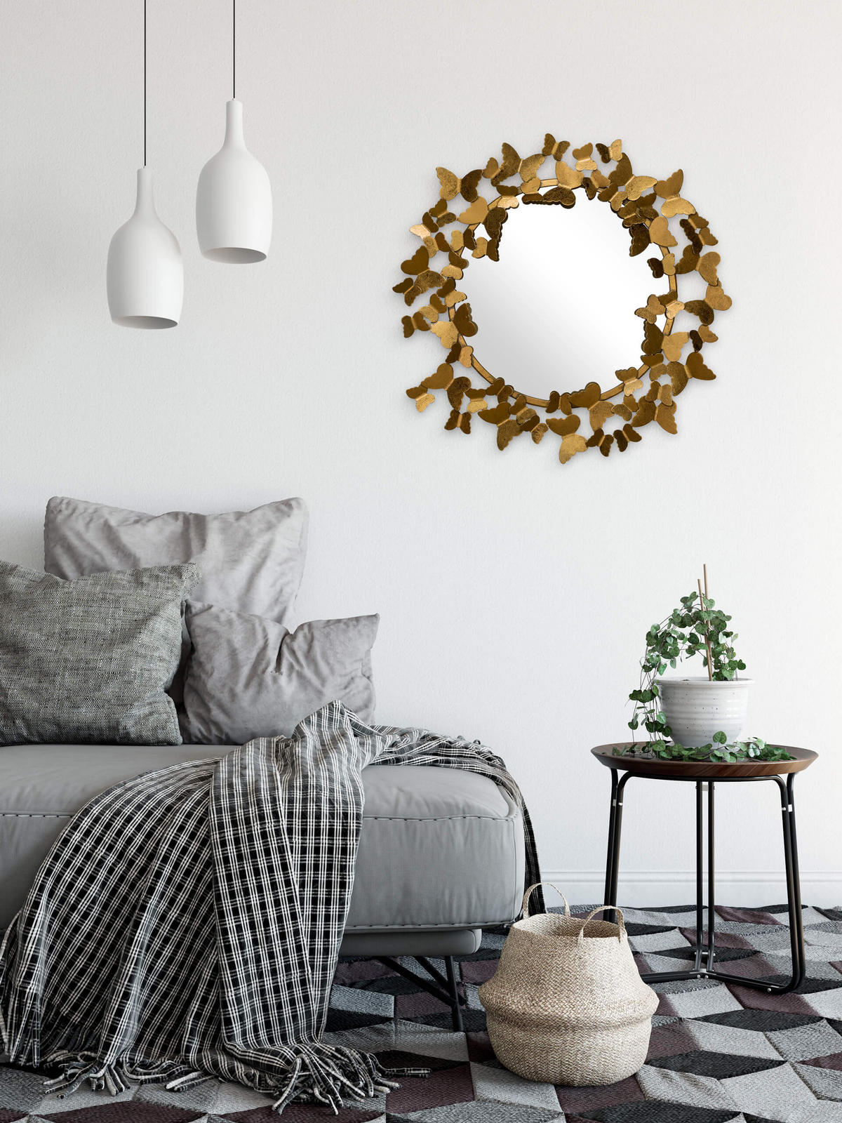 WANDSPIEGEL Gold 63/63 cm - Goldfarben, Metall (5.12/63/4cm) - KUNSTLOFT