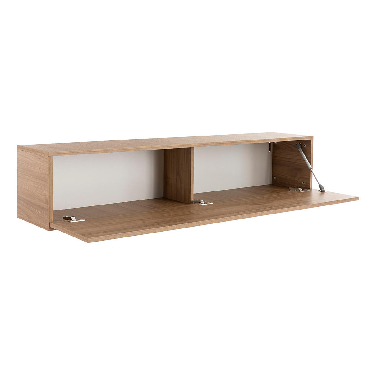 TV-WANDELEMENT Horizontal Helles Nussbaumholz ETERNEL - Grün, Holz (29.5/28/137.5cm) - Miliboo