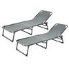GARTENLIEGE 2er Set Hellgrau - Hellgrau, Metall (56/30/190cm) - SVITA