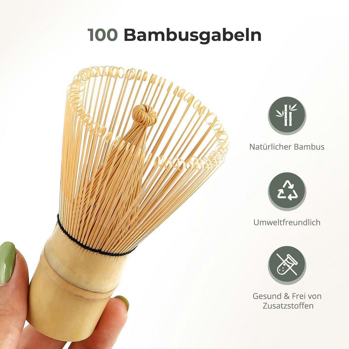 MATCHA Set 8-teiliges Set mit Schale, Besen und Löffel - Rosa, Keramik (15.2/10/28cm)