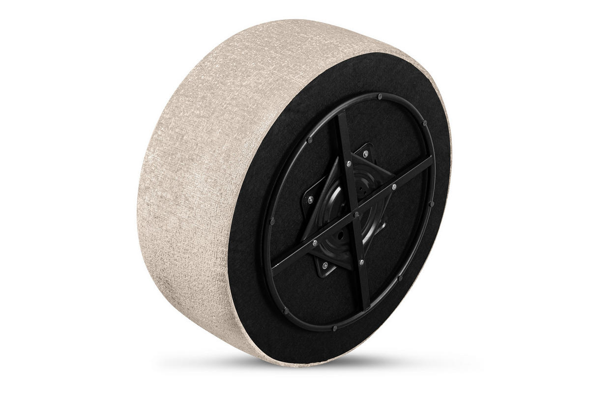 SITZHOCKER RAGGI mit 360° Drehfunktion, Silbergrau - Dunkelgrau/Grau, Textil (80/36/80cm) - KONSIMO®