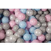 BÄLLE für Bällebad, Spielbälle, Plastikbälle für Kinder Set 50 pcs.: Himmelblau/Rosa/Perlweiß/Grau - Greige, Textil (7/7/7cm) - MeowBaby