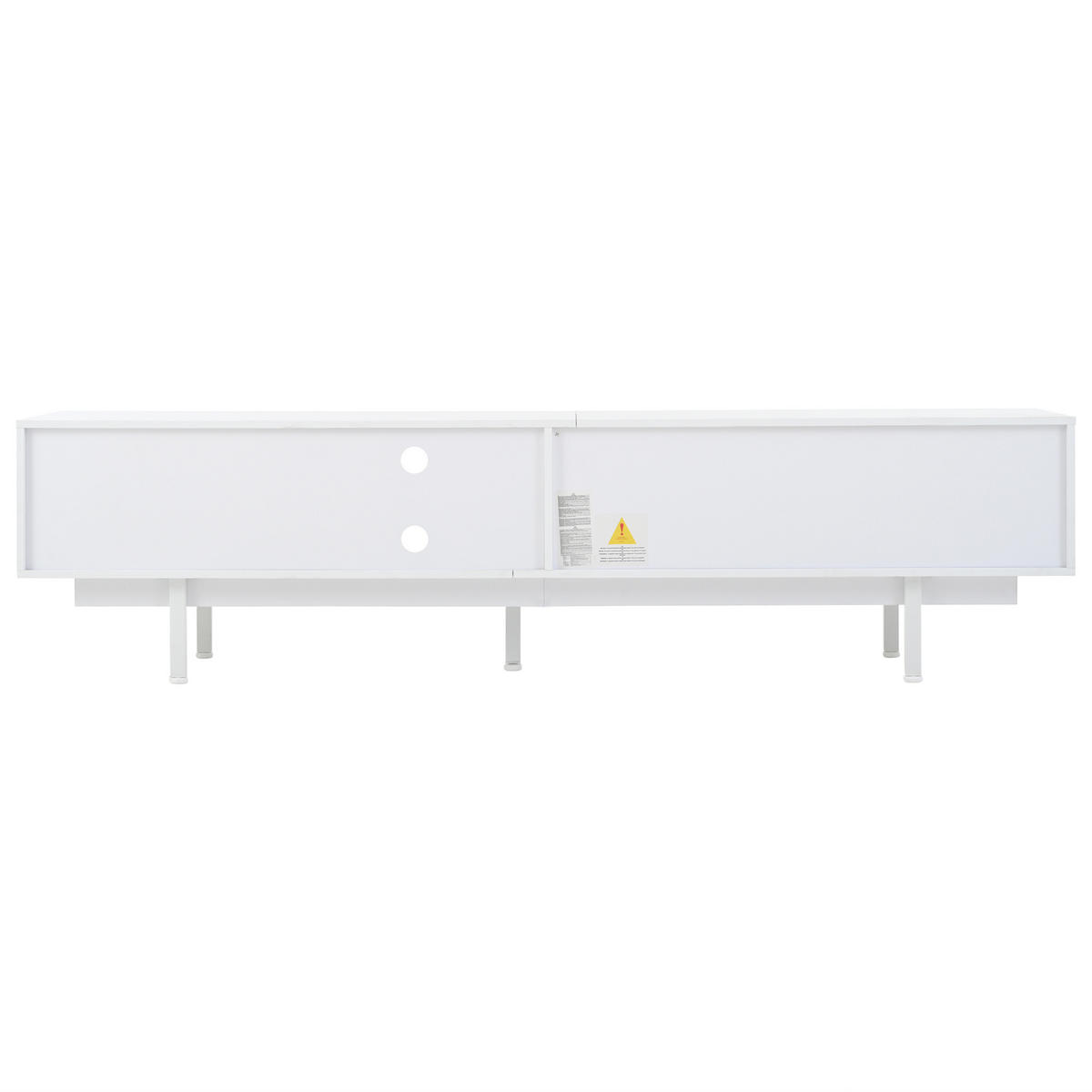 LOWBOARD DE-40347 mit Glas-Tür und viel Stauraum Weiß - Weiß, Holzwerkstoff (200/50.5/40cm) - ComfortXL