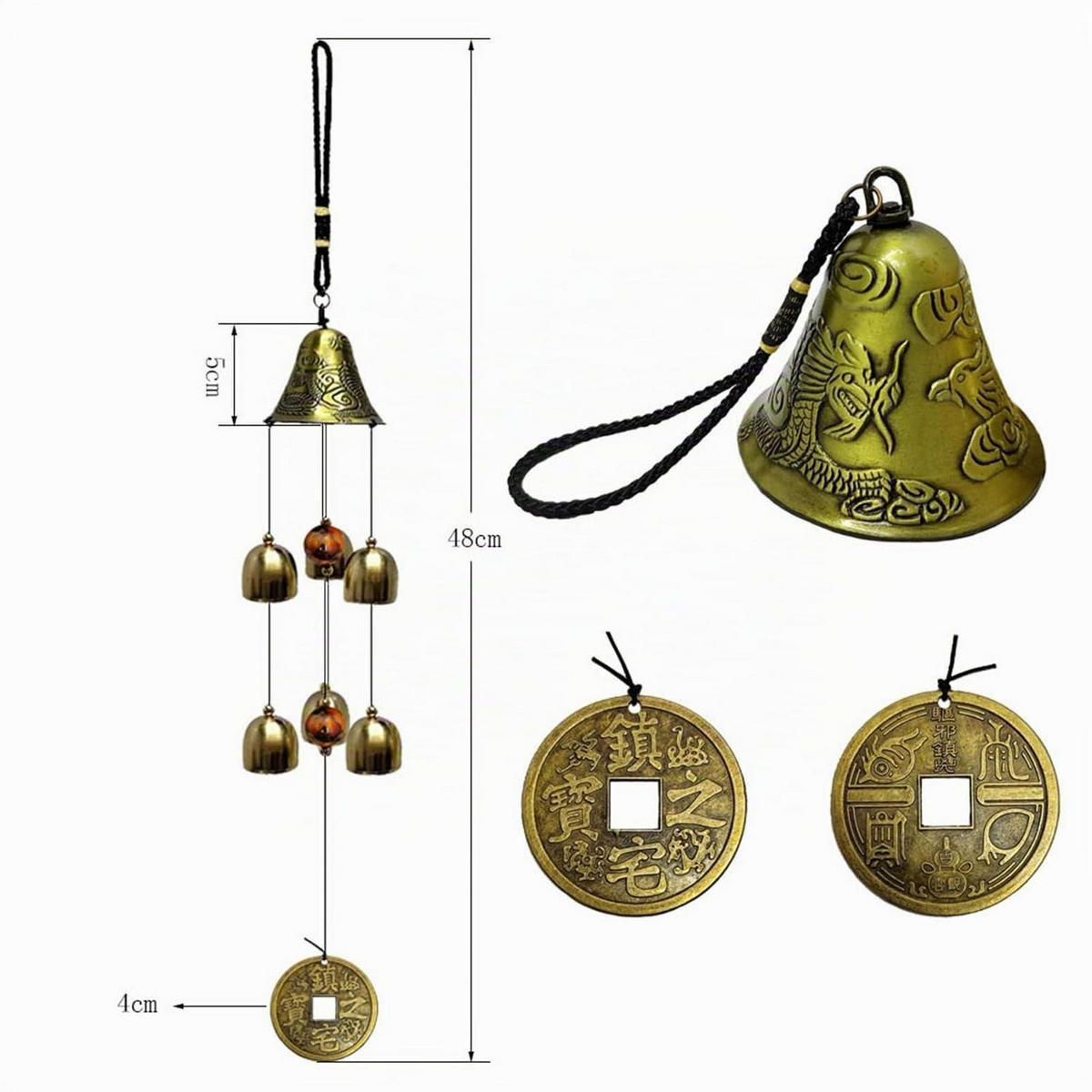 WINDSPIEL Glücksbaum Metall 49,5 cm - Bronzefarben, Metall (10/2/1cm)
