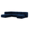 WOHNLANDSCHAFT Samt Stoff Blau - Türkis/Schwarz, Holzwerkstoff/Kunststoff (325/75/236cm) - Makamii