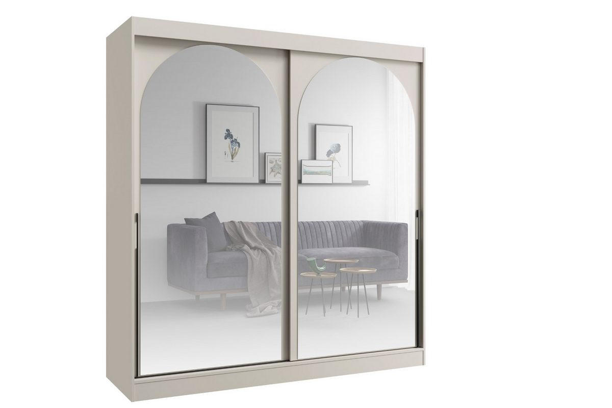 Deine Möbel 24 Schiebetürenschrank Kaschmir, Schwarz 200x215x65 cm