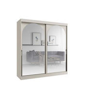 SCHIEBETÜRENSCHRANK MOSSA 200 / 215 / 65 cm in Kaschmir / Schwarz - Kaschmir/Schwarz, Holzwerkstoff (200/215/65cm) - Deine Möbel 24