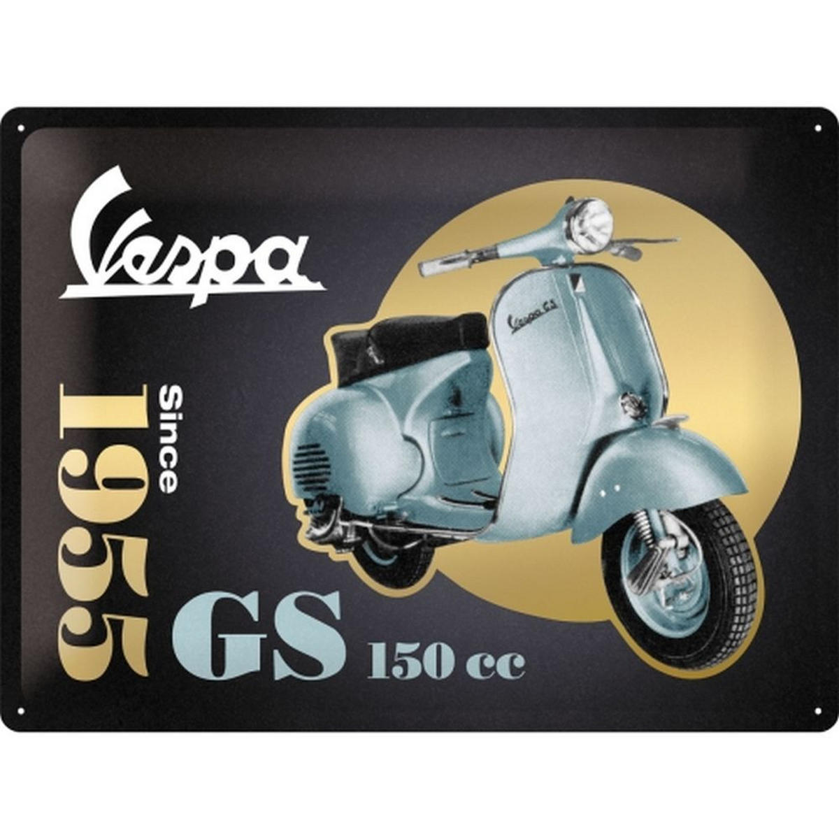 BLECHSCHILD 30/40 cm Vespa GS 150 Since 1955 - Multicolor, Metall (40/30/0.2cm) - Nostalgic-Art