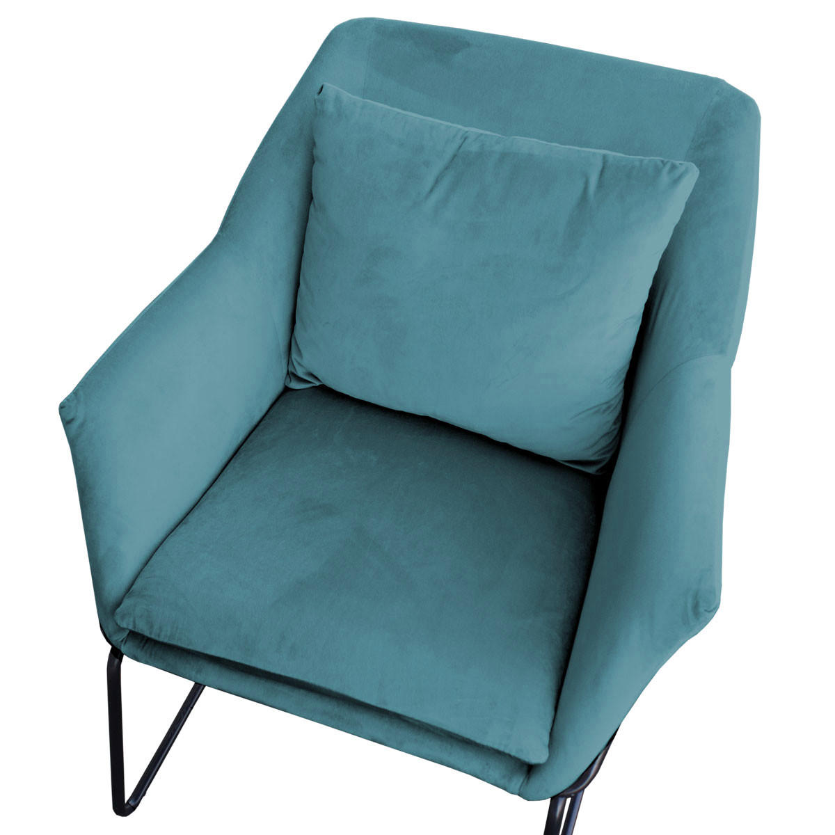LOUNGESESSEL JOSIE Samt Petrol - Blau/Petrol, Textil (68/82/64cm) - SVITA