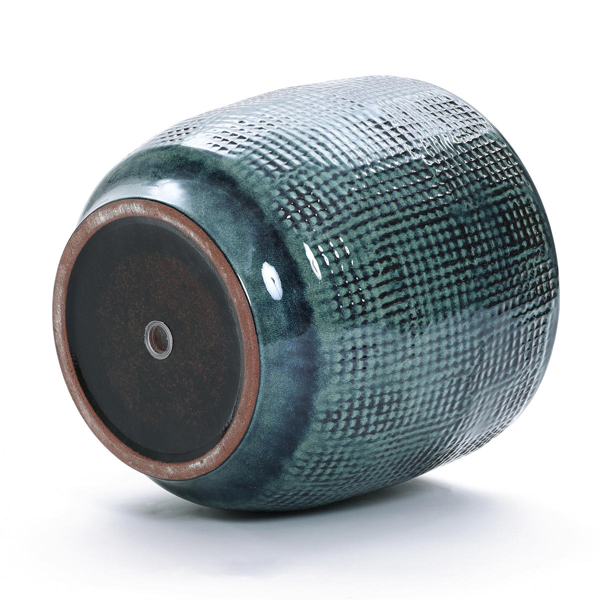 ÜBERTOPF Keramik Graugrün 30x28cm - Dunkelgrün, Keramik (29cm) - Hometopia