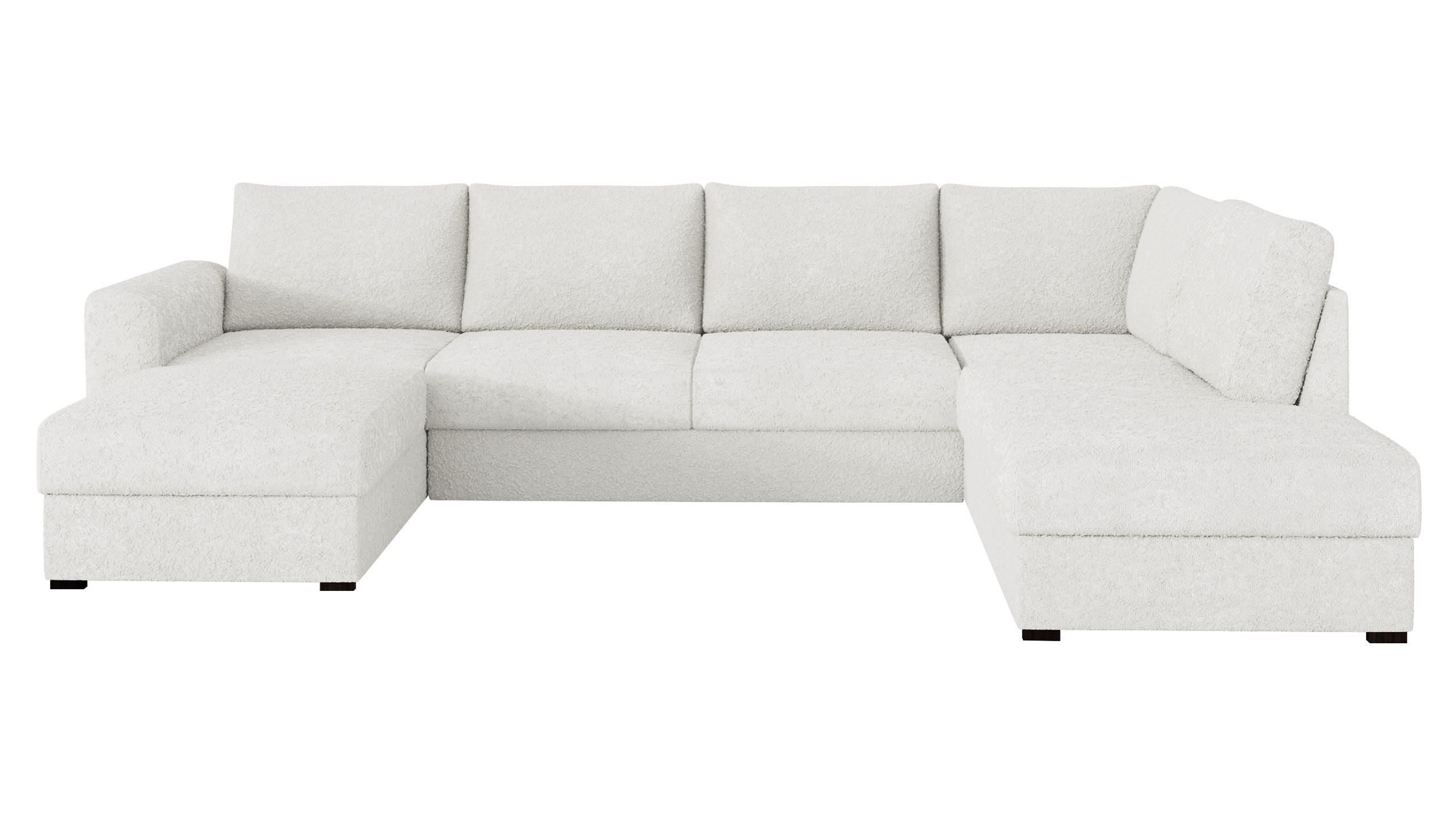 WOHNLANDSCHAFT Wilma Premium, Seite: Rechts - Creme/Schwarz, Holz/Textil (305/85/188cm) - MIRJAN24