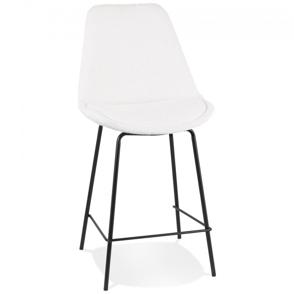 BARHOCKER Weiß 45x105x49cm - Schwarz/Weiß, Textil/Metall (45/105/49cm) - AlterEgo