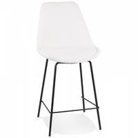 BARHOCKER Weiß 45x105x49cm - Schwarz/Weiß, Textil/Metall (45/105/49cm) - AlterEgo